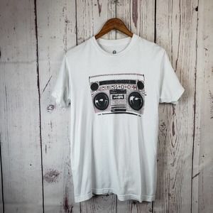 Land of Thee Boom Box Radio T Shirt Mens Size Medium Short Sleeve White